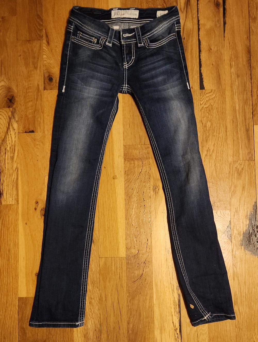 BKE Dark Blue Skinny Jeans with Contrast Stitching 25R